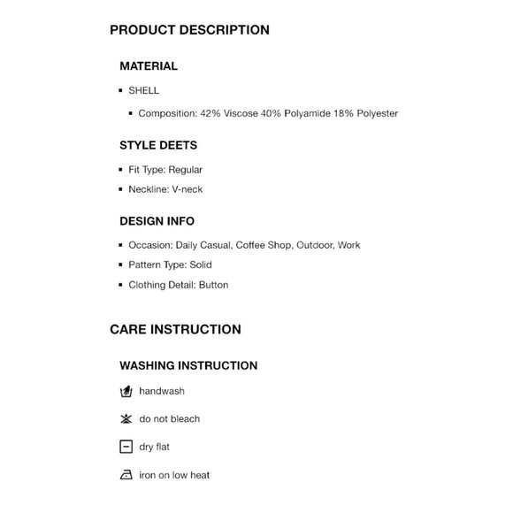 Knit V-Neck Metallic Button Cardigan – Black - Picture 6 of 6